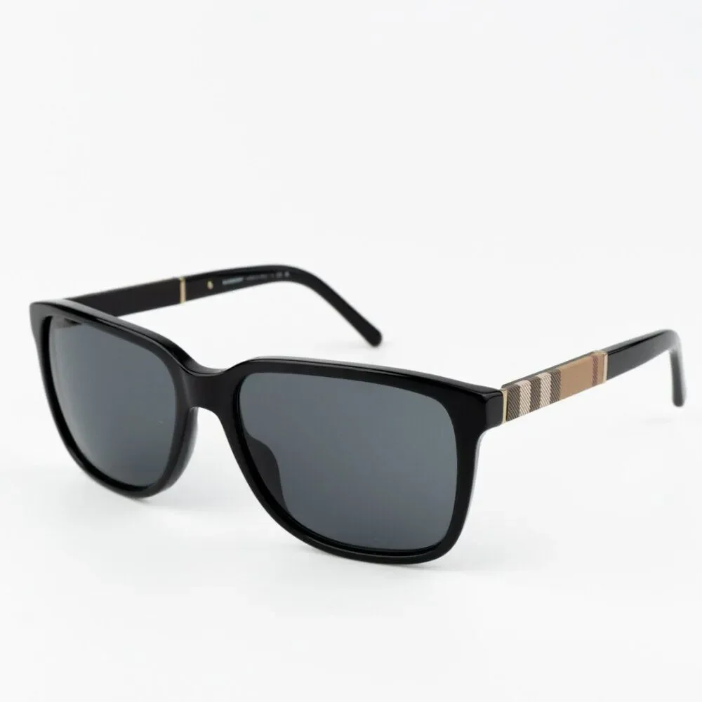 NEW Burberry BE4181 300187 Black Grey Square Unisex Sunglasses BE4183